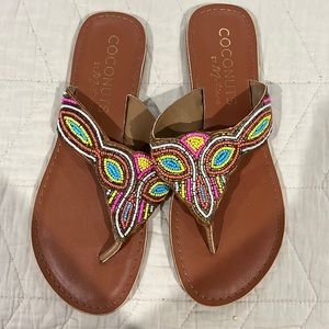 Coconut beaded sandals